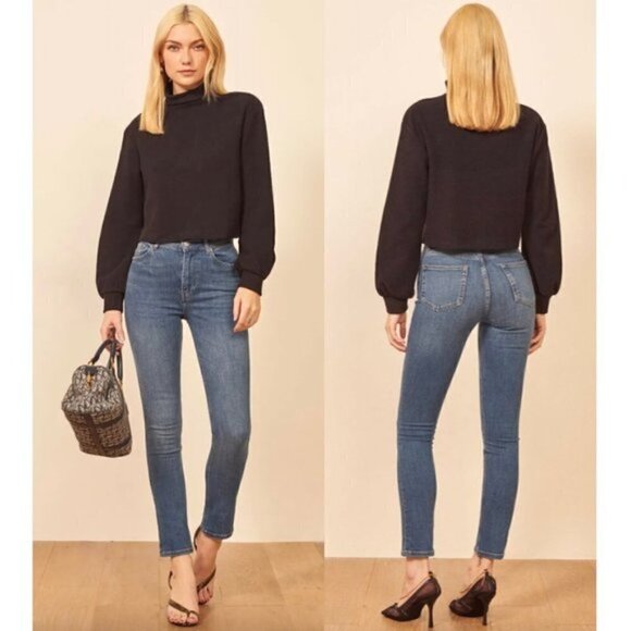 REFORMATION Harper High & Skinny Jeans in Wash Destin Size US 24 - Picture 1 of 6